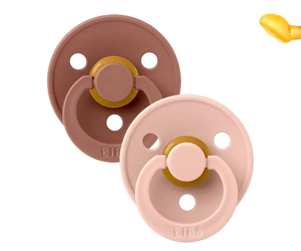2 Chupetes BIBS Colour Anatómica Blush/Woodchuck