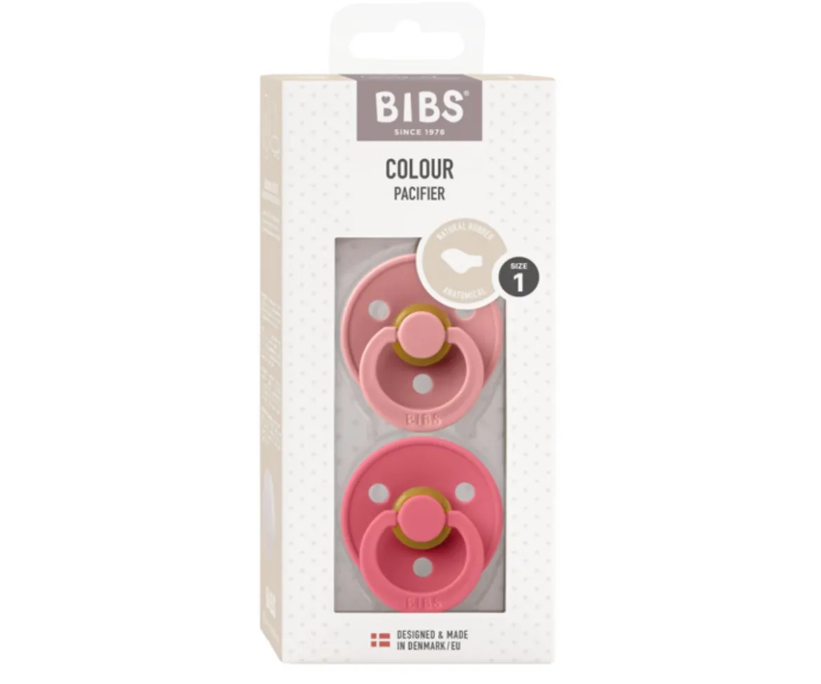 2 Chupetes BIBS Colour Anatómica Dusty Pink/Coral