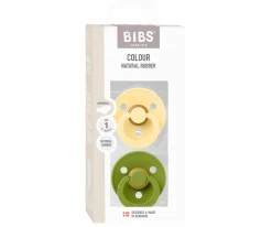 2 Chupetes BIBS Colour Anatómica Pale Butter/Wasabi