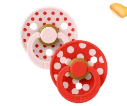 2 Chupetes BIBS Colour Anatómica Polka Blossom/Candy Apple