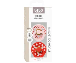 2 Chupetes BIBS Colour Anatómica Polka Blossom/Candy Apple