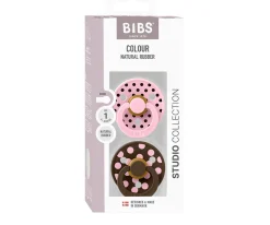 2 Chupetes BIBS Colour Round Baby Pink/Mocha