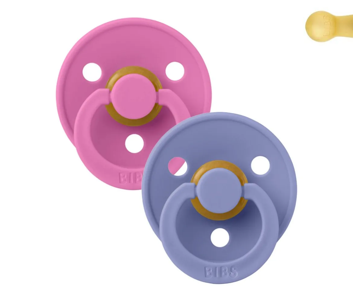 2 Chupetes BIBS Colour Round Bubblegum/Peri