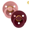 2 Chupetes BIBS Colour Round Dusty Pink/Elderberry