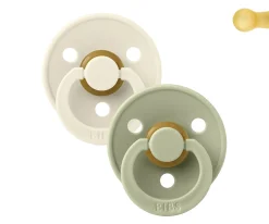 2 Chupetes BIBS Colour Round Ivory/Sage