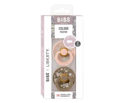 2 Chupetes BIBS Colour Round Liberty Capel Blush Mix
