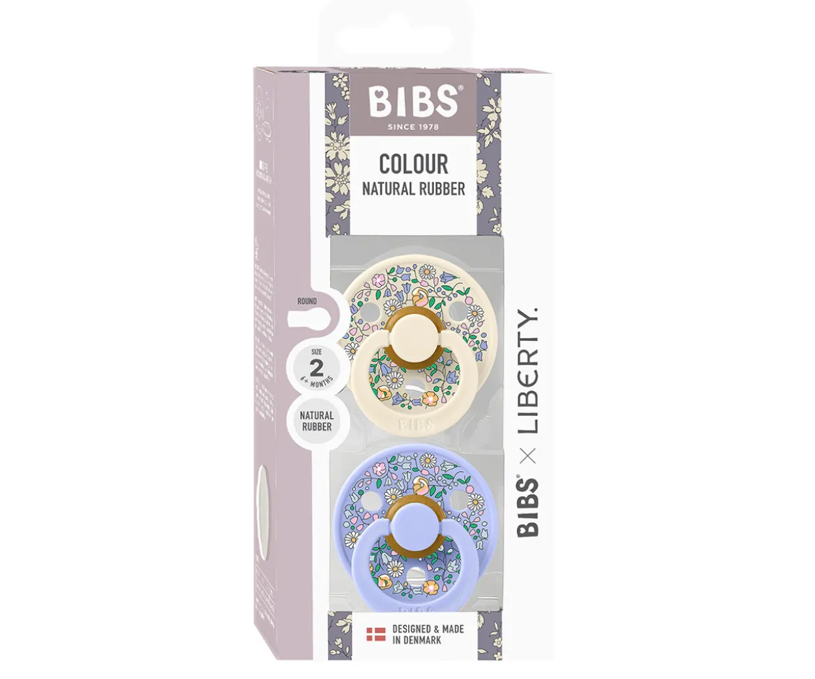 2 Chupetes BIBS Colour Round Liberty Chloe Meadow Ivory Mix