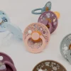 2 Chupetes BIBS Colour Round Liberty Eloise Dusty Blue Mix