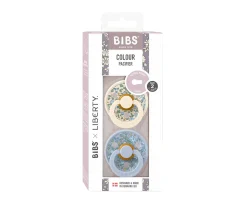 2 Chupetes BIBS Colour Round Liberty Eloise Dusty Blue Mix