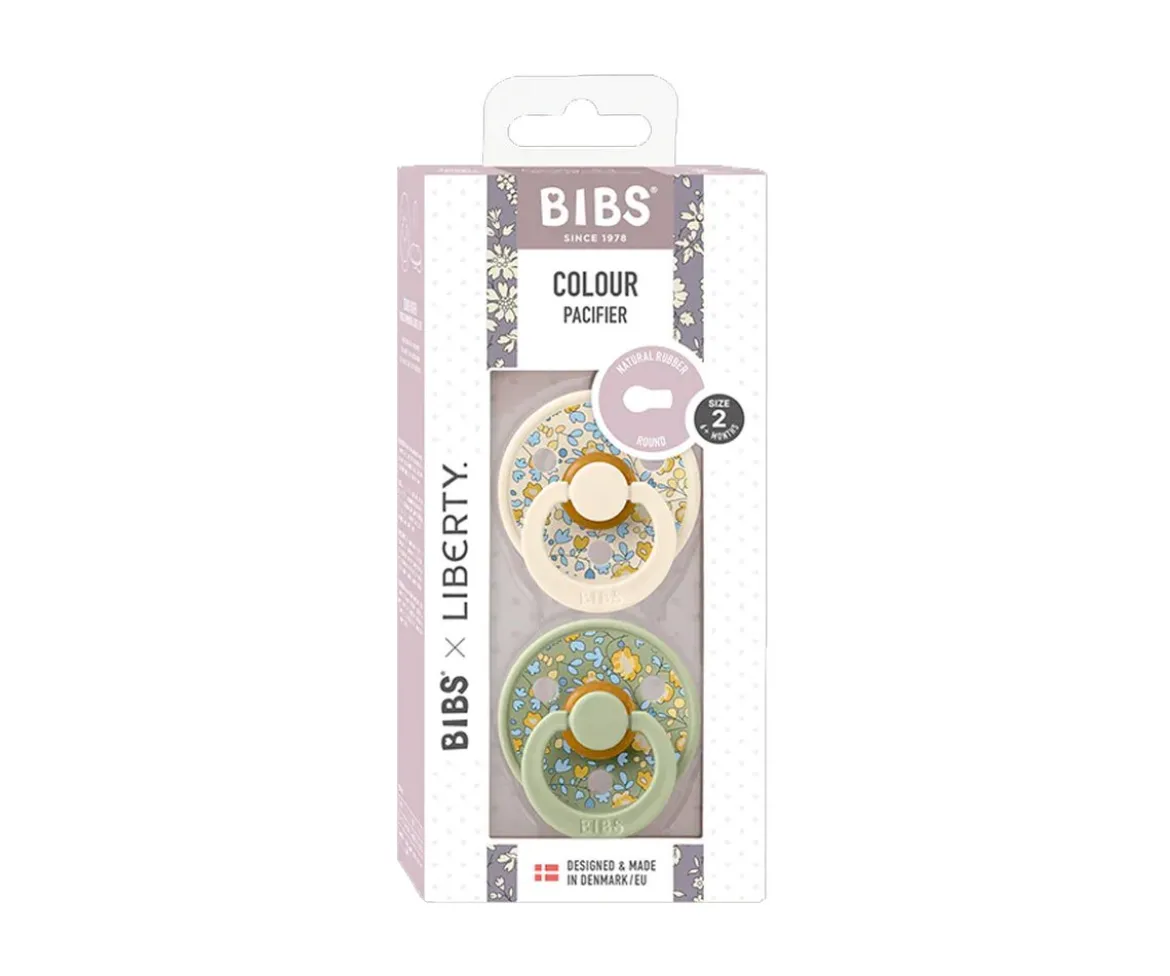 2 Chupetes BIBS Colour Round Liberty Eloise Sage Mix