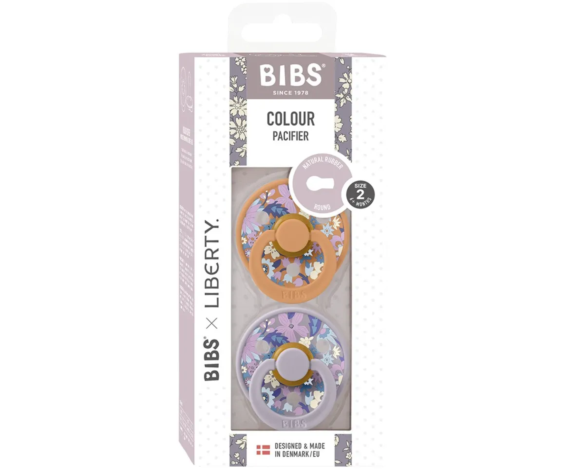 2 Chupetes BIBS Colour Round Liberty June Blossom Pumpkin Mix