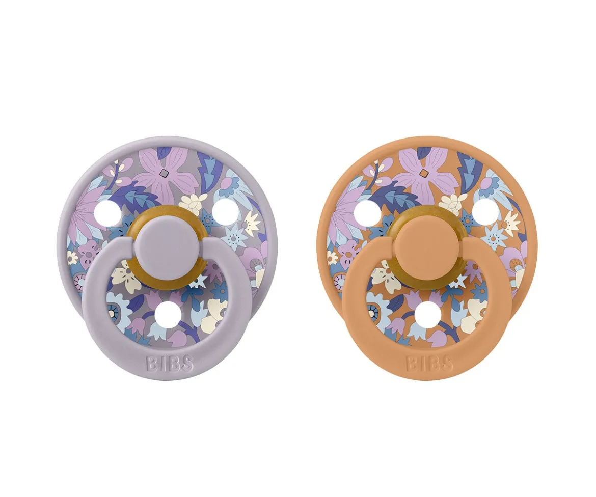 2 Chupetes BIBS Colour Round Liberty June Blossom Pumpkin Mix