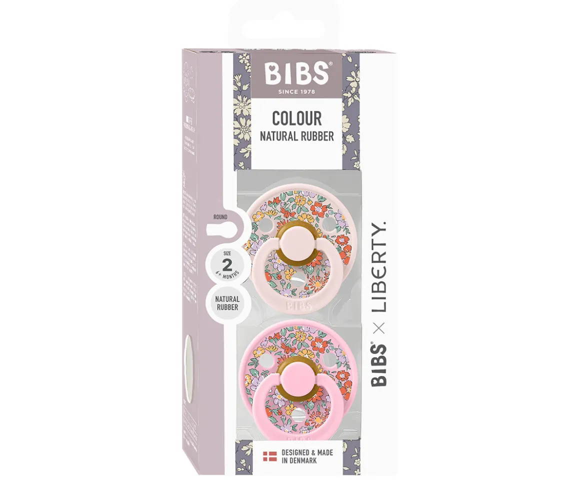 2 Chupetes BIBS Colour Round Liberty Oscar Meadow Petal Mix