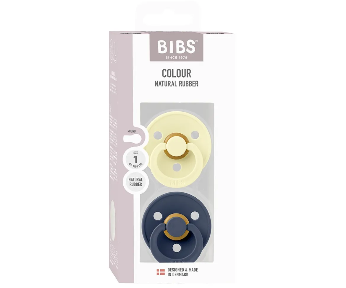 2 Chupetes BIBS Colour Round Luna/Deep Space
