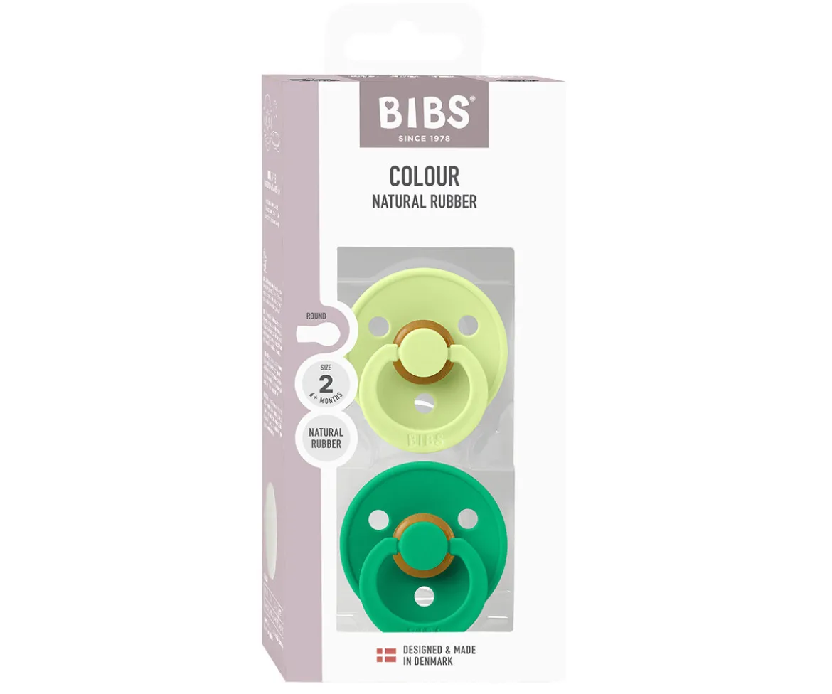 2 Chupetes BIBS Colour Round Matcha/Cactus