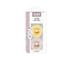 2 Chupetes BIBS Colour Round Pale Butter/Petal