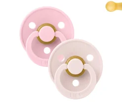 2 Chupetes BIBS Colour Round Petal/Baby Pink