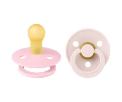 2 Chupetes BIBS Colour Round Petal/Baby Pink