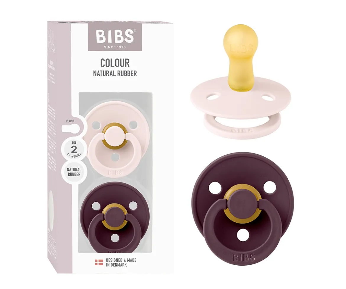 2 Chupetes BIBS Colour Round Petal/Plum