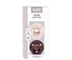 2 Chupetes BIBS Colour Round Petal/Plum