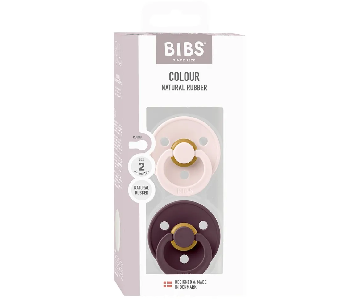 2 Chupetes BIBS Colour Round Petal/Plum