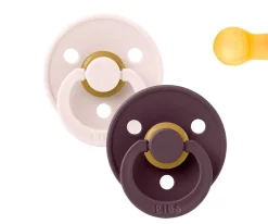 2 Chupetes BIBS Colour Round Petal/Plum