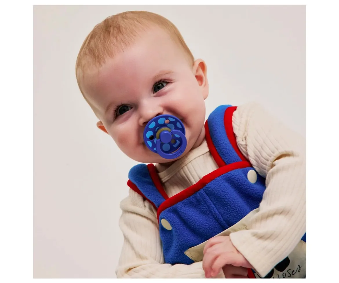 2 Chupetes BIBS Colour Round Polka Breeze/Cornflower
