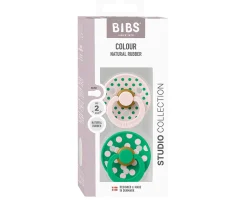 2 Chupetes BIBS Colour Round Polka Petal/Cactus