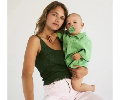 2 Chupetes BIBS Colour Round Polka Petal/Cactus