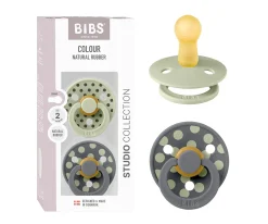 2 Chupetes BIBS Colour Round Sage/Iron