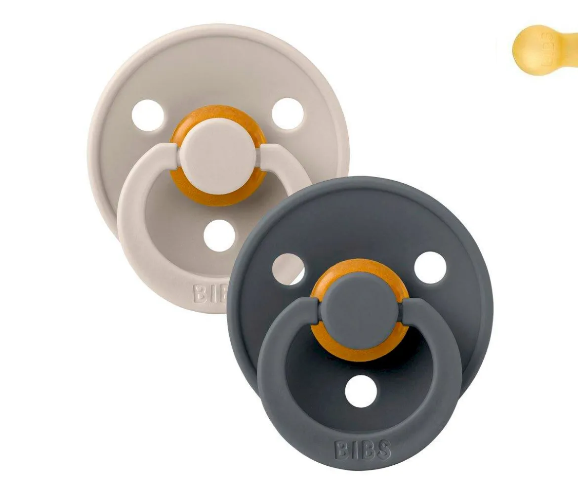 2 Chupetes BIBS Colour Round Sand/Iron