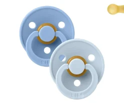 2 Chupetes BIBS Colour Round Sky Blue/Baby Blue