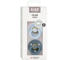 2 Chupetes BIBS Colour Simétrica Baby Blue/Petrol
