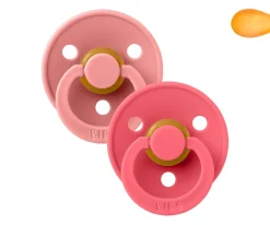 2 Chupetes BIBS Colour Simétrica Dusty Pink/Coral
