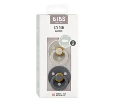 2 Chupetes BIBS Colour Simétrica Sand/Iron