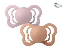 2 Chupetes BIBS Couture Pink Plum/Peach Silicona