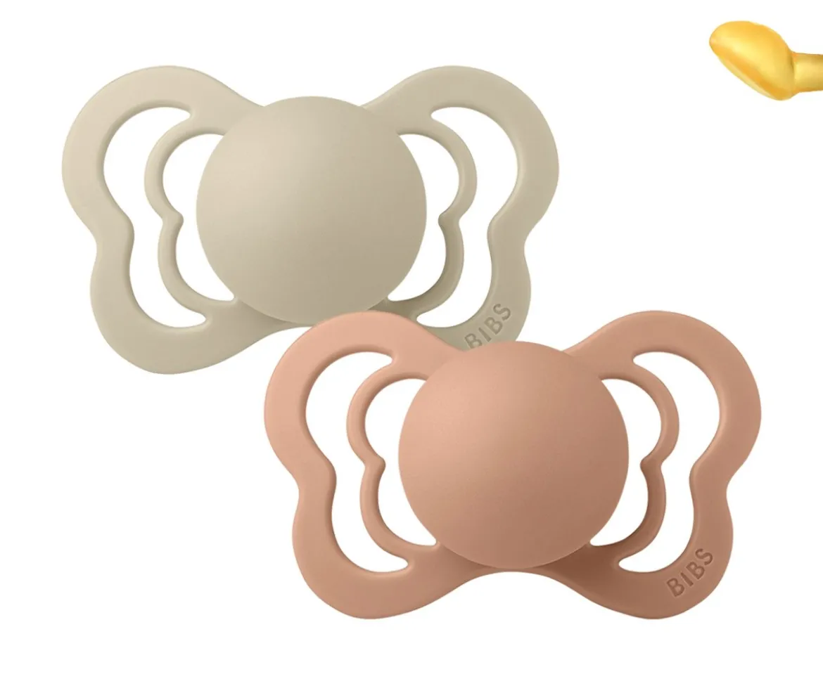 2 Chupetes BIBS Couture Vanilla/Peach Látex