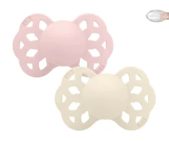 2 Chupetes BIBS Infinity Simétrica Ivory/Blossom