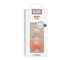 2 Chupetes BIBS Infinity Simétrica Vanilla/Peach