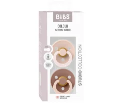 2 Chupetes BIBS Studio Colour Fusion Round Blush Woodchuck Mix