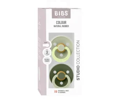 2 Chupetes BIBS Studio Colour Fusion Round Sage Hunter Green mix