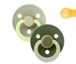 2 Chupetes BIBS Studio Colour Fusion Round Sage Hunter Green mix