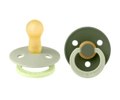 2 Chupetes BIBS Studio Colour Fusion Round Sage Hunter Green mix