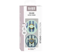 2 Chupetes BIBS Studio Colour Round Block Nordic Mint Petrol Mix