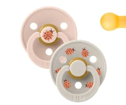 2 Chupetes BIBS Studio Colour Round Ladybug Blush Mix
