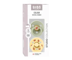 2 Chupetes BIBS Studio Colour Round Ladybug Sage Mix