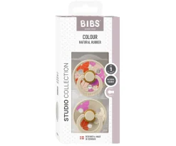 2 Chupetes BIBS Studio Colour Round Morning Bloom Vanilla Mix