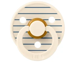 2 Chupetes BIBS Studio Colour Round Pin Ivory Steel Blue Mix