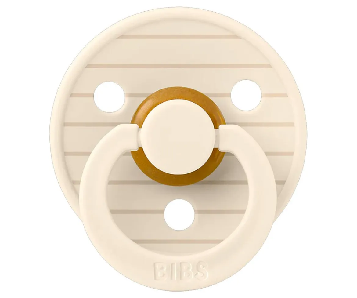 2 Chupetes BIBS Studio Colour Round Pin Ivory Vanilla Mix