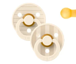 2 Chupetes BIBS Studio Colour Round Pin Ivory Vanilla Mix